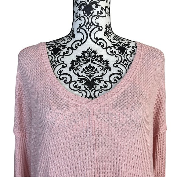 GIBSONLOOK | Women's Pink Thermal V-neck Tunic Medium - Picture 3 of 7